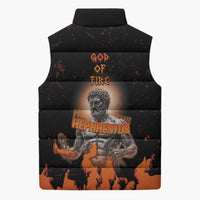 Ancient Greek Hephaestus Sleeveless Puffer Jacket God Of Fire - Wonder Print Shop