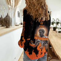 Ancient Greek Hephaestus Women Casual Shirt God Of Fire - Wonder Print Shop