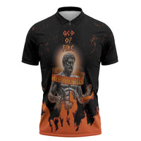 Ancient Greek Hephaestus Zipper Polo Shirt God Of Fire - Wonder Print Shop
