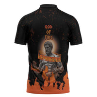 Ancient Greek Hephaestus Zipper Polo Shirt God Of Fire - Wonder Print Shop