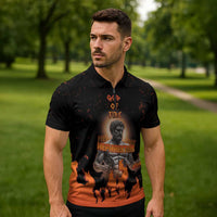 Ancient Greek Hephaestus Zipper Polo Shirt God Of Fire - Wonder Print Shop