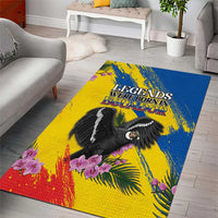 Ecuador Area Rug Andean Condor With Phalaenopsis Orchid - Wonder Print Shop