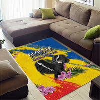Ecuador Area Rug Andean Condor With Phalaenopsis Orchid - Wonder Print Shop