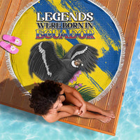 Ecuador Beach Blanket Andean Condor With Phalaenopsis Orchid - Wonder Print Shop