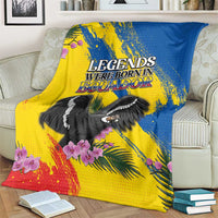 Ecuador Blanket Andean Condor With Phalaenopsis Orchid - Wonder Print Shop