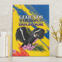 Ecuador Canvas Wall Art Andean Condor With Phalaenopsis Orchid - Wonder Print Shop