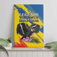 Ecuador Canvas Wall Art Andean Condor With Phalaenopsis Orchid - Wonder Print Shop