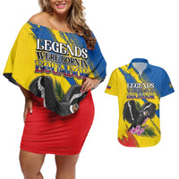 Personalized Ecuador Couples Matching Off Shoulder Short Dress and Hawaiian Shirt Andean Condor With Phalaenopsis Orchid - Wonder Print Shop