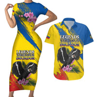 Personalized Ecuador Couples Matching Short Sleeve Bodycon Dress and Hawaiian Shirt Andean Condor With Phalaenopsis Orchid - Wonder Print Shop