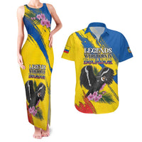 Personalized Ecuador Couples Matching Tank Maxi Dress and Hawaiian Shirt Andean Condor With Phalaenopsis Orchid - Wonder Print Shop