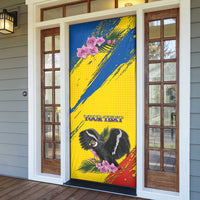 Ecuador Door Cover Andean Condor With Phalaenopsis Orchid - Wonder Print Shop