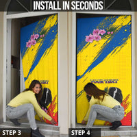 Ecuador Door Cover Andean Condor With Phalaenopsis Orchid - Wonder Print Shop