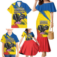 Personalized Ecuador Family Matching Mermaid Dress and Hawaiian Shirt Andean Condor With Phalaenopsis Orchid - Wonder Print Shop