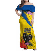 Personalized Ecuador Family Matching Off Shoulder Maxi Dress and Hawaiian Shirt Andean Condor With Phalaenopsis Orchid - Wonder Print Shop