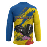 Personalized Ecuador Hockey Jersey Andean Condor With Phalaenopsis Orchid - Wonder Print Shop