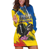 Personalized Ecuador Hoodie Dress Andean Condor With Phalaenopsis Orchid - Wonder Print Shop