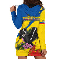 Personalized Ecuador Hoodie Dress Andean Condor With Phalaenopsis Orchid - Wonder Print Shop