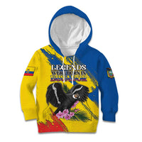 Personalized Ecuador Kid Hoodie Andean Condor With Phalaenopsis Orchid - Wonder Print Shop