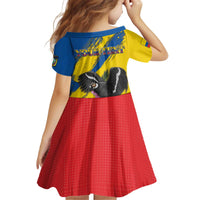 Personalized Ecuador Kid Short Sleeve Dress Andean Condor With Phalaenopsis Orchid - Wonder Print Shop