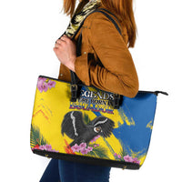 Ecuador Leather Tote Bag Andean Condor With Phalaenopsis Orchid - Wonder Print Shop