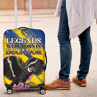 Ecuador Luggage Cover Andean Condor With Phalaenopsis Orchid - Wonder Print Shop