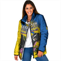 Personalized Ecuador Padded Jacket Andean Condor With Phalaenopsis Orchid - Wonder Print Shop
