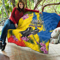 Ecuador Quilt Andean Condor With Phalaenopsis Orchid - Wonder Print Shop