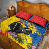 Ecuador Quilt Bed Set Andean Condor With Phalaenopsis Orchid - Wonder Print Shop