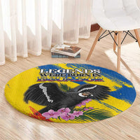 Ecuador Round Carpet Andean Condor With Phalaenopsis Orchid - Wonder Print Shop