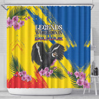Ecuador Shower Curtain Andean Condor With Phalaenopsis Orchid - Wonder Print Shop
