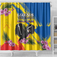 Ecuador Shower Curtain Andean Condor With Phalaenopsis Orchid - Wonder Print Shop
