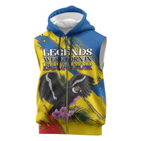 Personalized Ecuador Sleeveless Zip Hoodie Andean Condor With Phalaenopsis Orchid - Wonder Print Shop