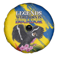 Ecuador Spare Tire Cover Andean Condor With Phalaenopsis Orchid - Wonder Print Shop
