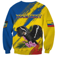 Personalized Ecuador Sweatshirt Andean Condor With Phalaenopsis Orchid - Wonder Print Shop
