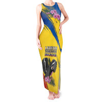 Personalized Ecuador Tank Maxi Dress Andean Condor With Phalaenopsis Orchid - Wonder Print Shop