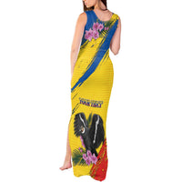 Personalized Ecuador Tank Maxi Dress Andean Condor With Phalaenopsis Orchid - Wonder Print Shop