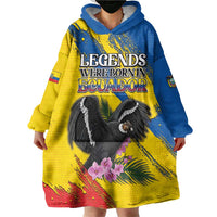 Personalized Ecuador Wearable Blanket Hoodie Andean Condor With Phalaenopsis Orchid - Wonder Print Shop