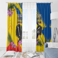 Ecuador Window Curtain Andean Condor With Phalaenopsis Orchid - Wonder Print Shop
