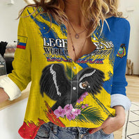 Personalized Ecuador Women Casual Shirt Andean Condor With Phalaenopsis Orchid - Wonder Print Shop
