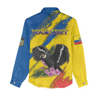 Personalized Ecuador Women Casual Shirt Andean Condor With Phalaenopsis Orchid - Wonder Print Shop
