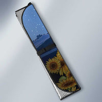 Ukraine Auto Sun Shade Coat Of Arms On Sunflower Field - Wonder Print Shop