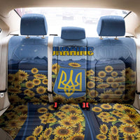 Ukraine Back Car Seat Cover Coat Of Arms On Sunflower Field - Wonder Print Shop