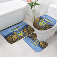 Ukraine Bathroom Set Coat Of Arms On Sunflower Field - Wonder Print Shop