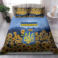 Ukraine Bedding Set Coat Of Arms On Sunflower Field - Wonder Print Shop