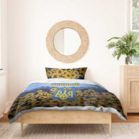 Ukraine Bedding Set Coat Of Arms On Sunflower Field - Wonder Print Shop