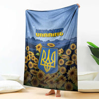 Ukraine Blanket Coat Of Arms On Sunflower Field - Wonder Print Shop