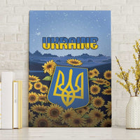 Ukraine Canvas Wall Art Coat Of Arms On Sunflower Field - Wonder Print Shop
