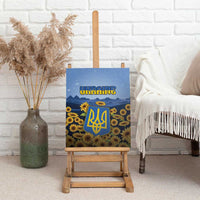 Ukraine Canvas Wall Art Coat Of Arms On Sunflower Field - Wonder Print Shop