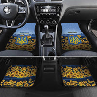 Ukraine Car Mats Coat Of Arms On Sunflower Field - Wonder Print Shop