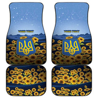 Ukraine Car Mats Coat Of Arms On Sunflower Field - Wonder Print Shop